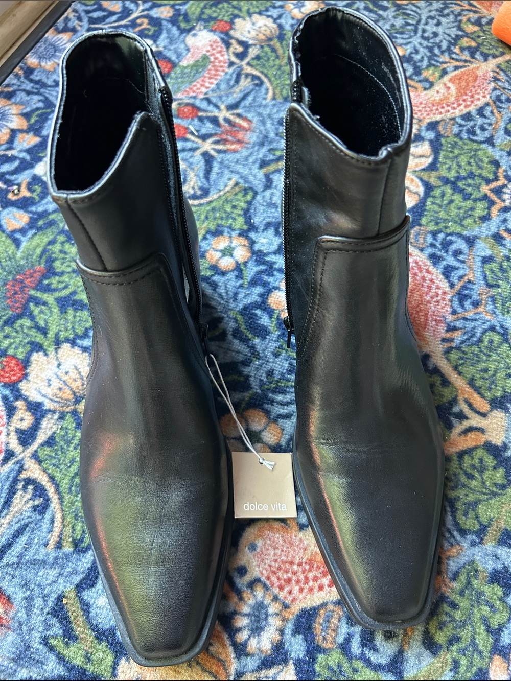 Dolce Vita Black Leather Ankle Boots